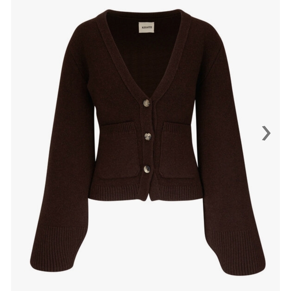 KHAITE Sweaters - KHAITE Deep Brown Cardigan Sweater